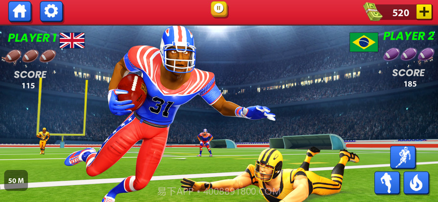 美式足球:橄榄球比赛截图2 美式足球:橄榄球比赛截图2
