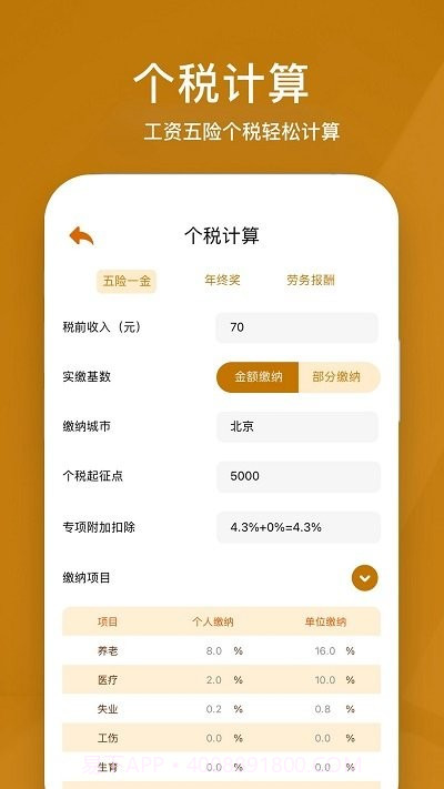 所得税计算器截图2