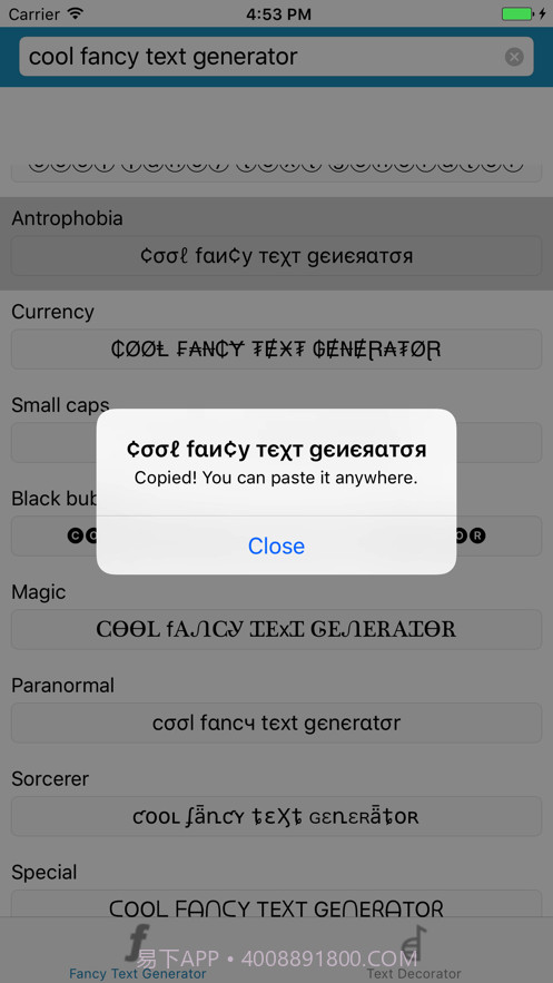 Cool Fonts(炫酷字体)截图2 Cool Fonts(炫酷字体)截图2