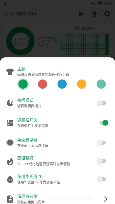 CPU监测(CPU Monitor)截图2 CPU监测(CPU Monitor)截图2