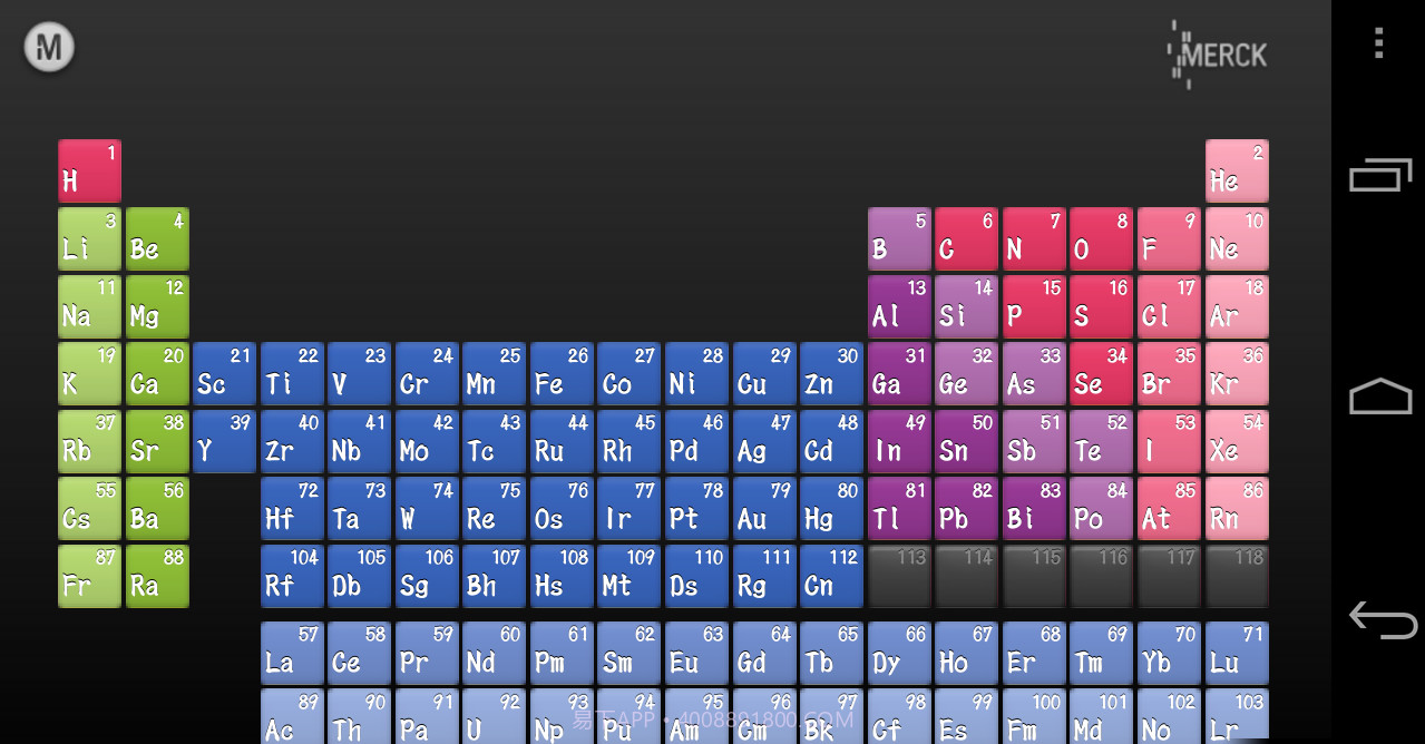 元素周期表 Merck PTE截图2 元素周期表 Merck PTE截图2
