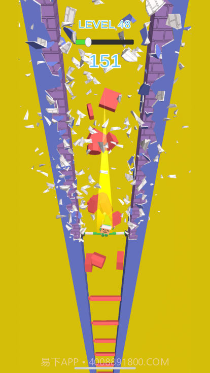 小人用腿撑住墙截图2