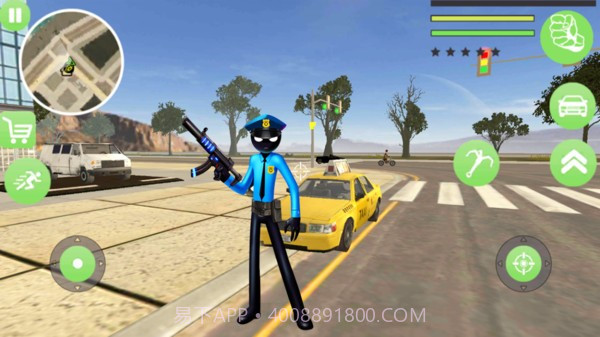 火柴人警察绳索英雄截图2