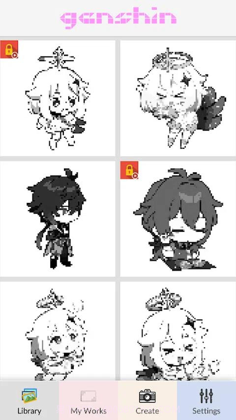 像素着色艺术原神截图4