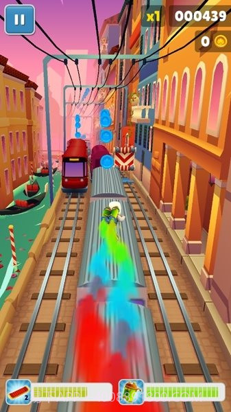 地铁跑酷威尼斯情人节蓝色金币版截图2
