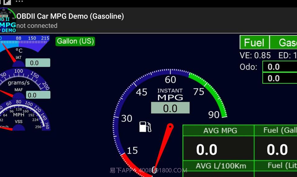 OBDII汽车MPG演示（汽油）截图1